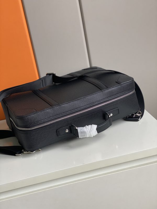 Louis Vuitton Cross Pattern Briefcase Backpack - Black - Image 3