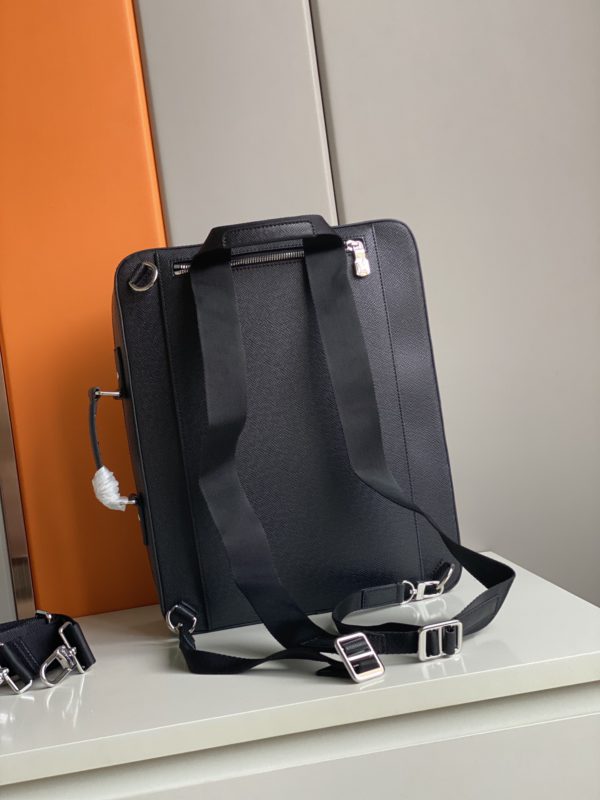 Louis Vuitton Cross Pattern Briefcase Backpack - Black - Image 5