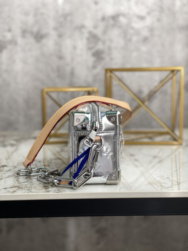 Louis Vuitton Mini Soft Trunk Handbag - Silver - Image 5