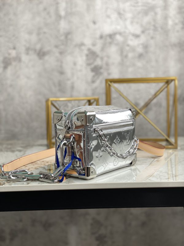 Louis Vuitton Mini Soft Trunk Handbag - Silver - Image 3