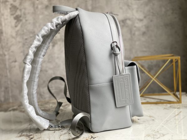 Louis Vuitton Full Leather Backpack Series - Gray - Image 6