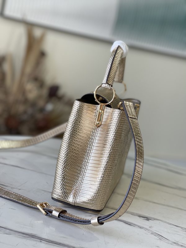 Louis Vuitton Lizard Small Capucines Handbag - Golden - Image 2