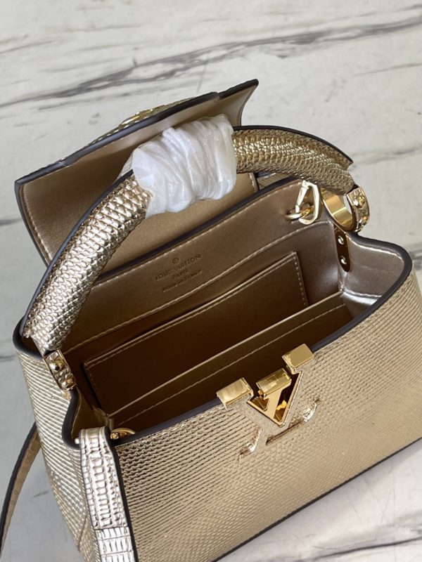 Louis Vuitton Lizard Mini Capucines Handbag - Golden - Image 2