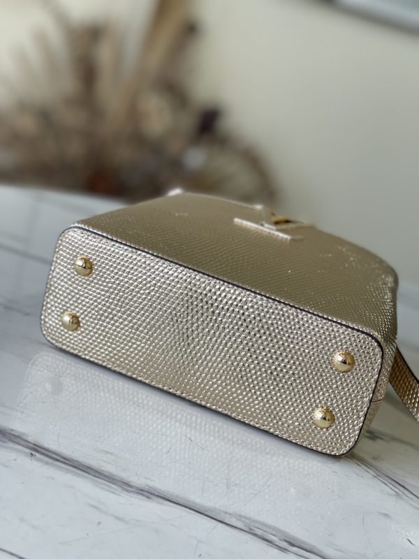 Louis Vuitton Lizard Mini Capucines Handbag - Golden - Image 4