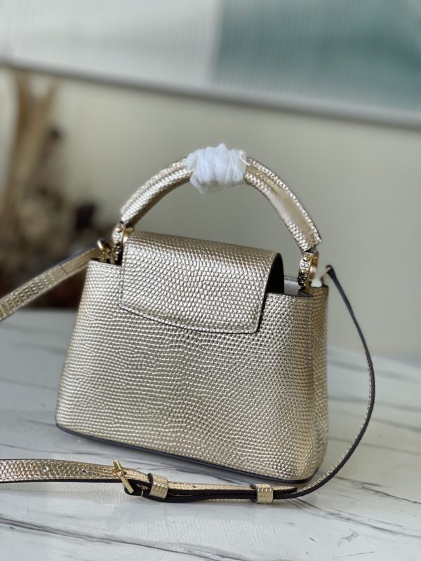 Louis Vuitton Lizard Mini Capucines Handbag - Golden - Image 5