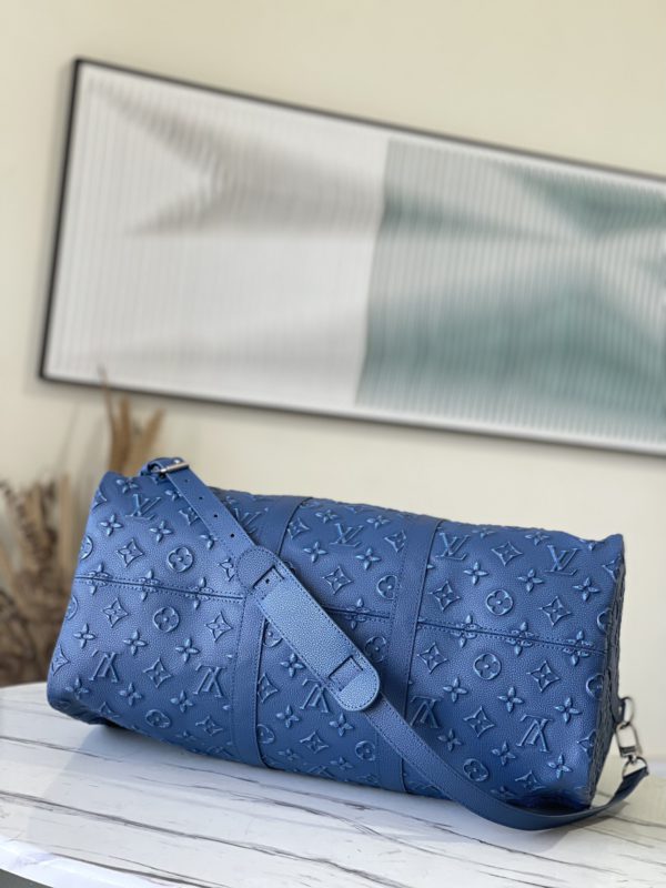 Louis Vuitton Keepall Bandoulière 50 Travel Bag - Blue - Image 4
