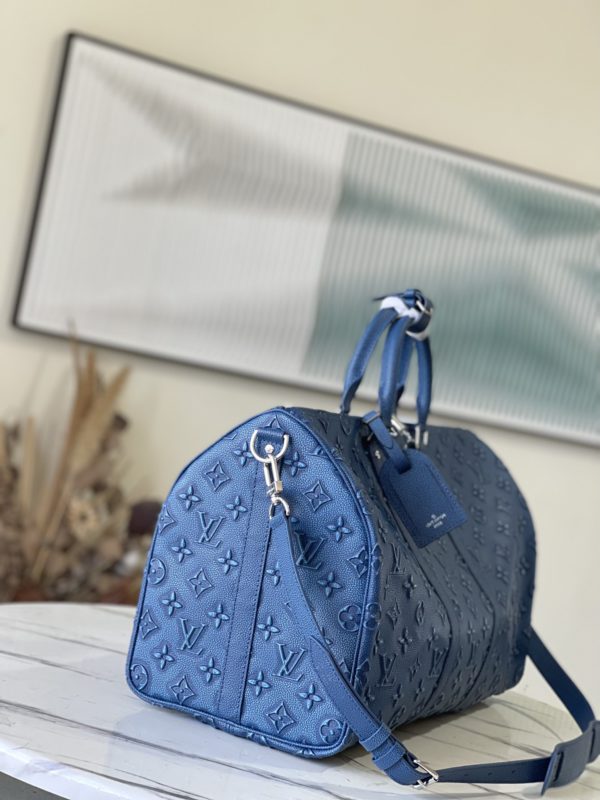 Louis Vuitton Keepall Bandoulière 50 Travel Bag - Blue - Image 2