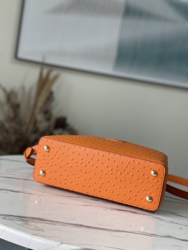 Louis Vuitton Medium Capucines Ostrich Leather Handbag - Orange - Image 3