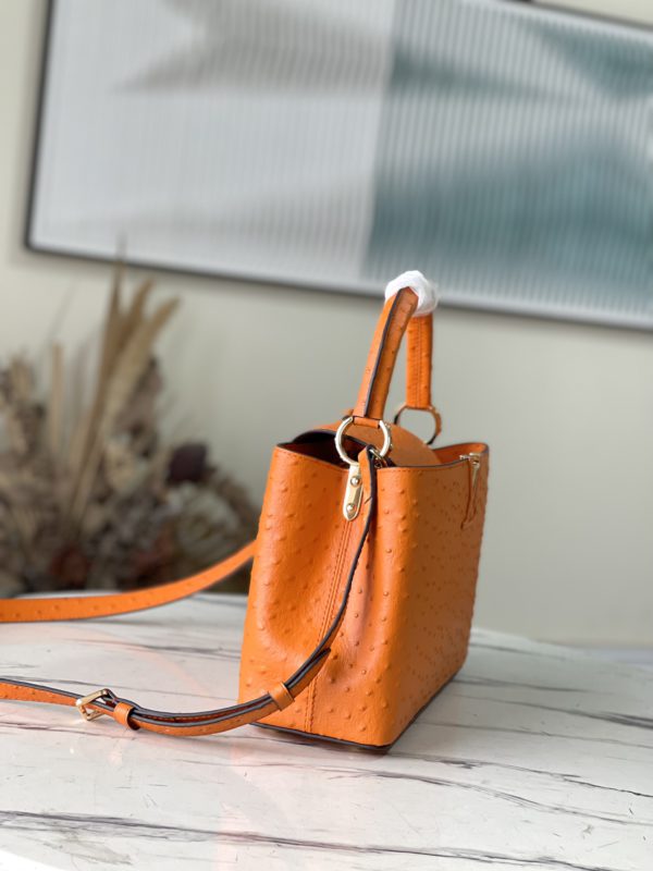 Louis Vuitton Medium Capucines Ostrich Leather Handbag - Orange - Image 2