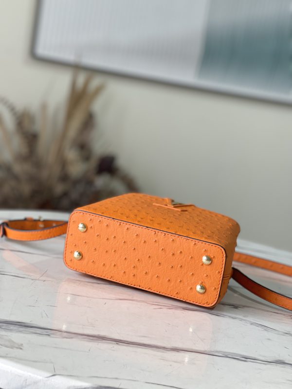 Louis Vuitton Mini Capucines Ostrich Leather Handbag - Orange - Image 2