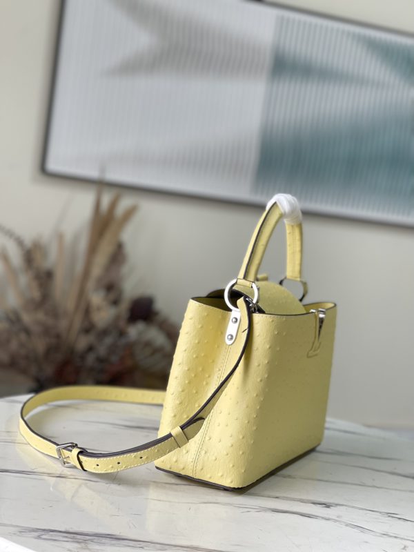 Louis Vuitton Medium Capucines Ostrich Leather Handbag - Yellow - Image 3