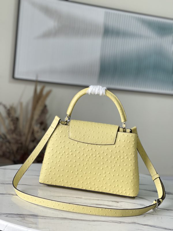Louis Vuitton Medium Capucines Ostrich Leather Handbag - Yellow - Image 4