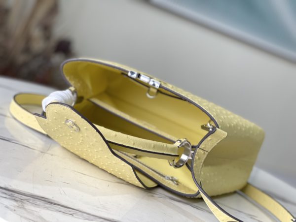Louis Vuitton Medium Capucines Ostrich Leather Handbag - Yellow - Image 5