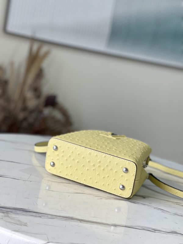 Louis Vuitton Mini Capucines Ostrich Leather Handbag - Yellow - Image 3