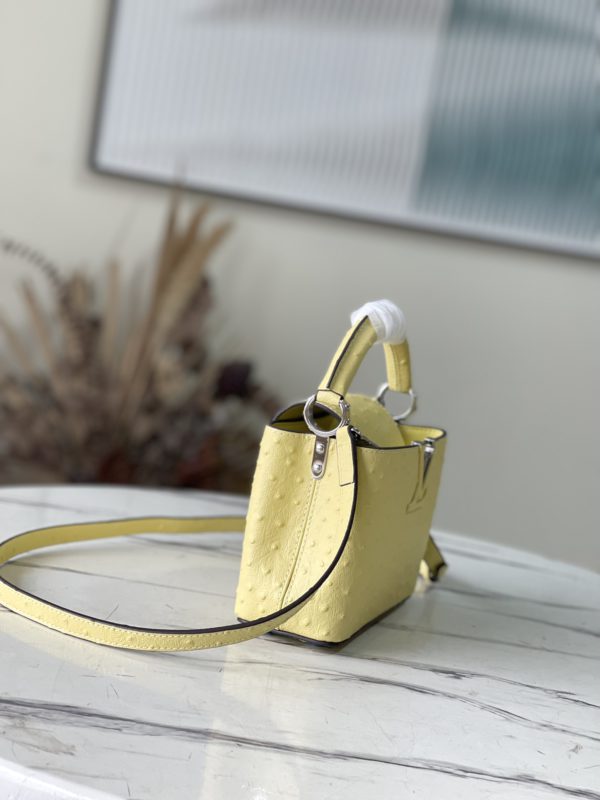 Louis Vuitton Mini Capucines Ostrich Leather Handbag - Yellow - Image 4