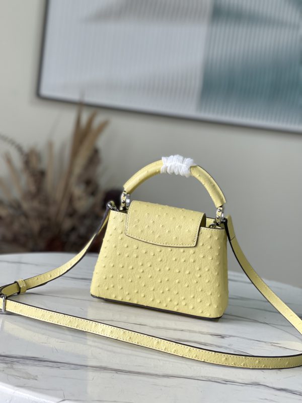 Louis Vuitton Mini Capucines Ostrich Leather Handbag - Yellow - Image 5
