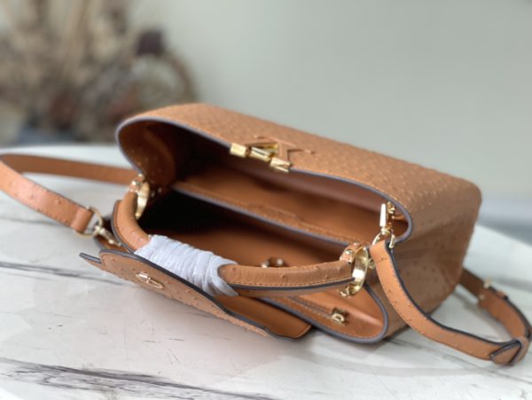 Louis Vuitton Medium Capucines Ostrich Leather Handbag - Brown - Image 2