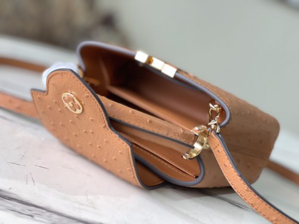 Louis Vuitton Mini Capucines Ostrich Leather Handbag - Brown - Image 3