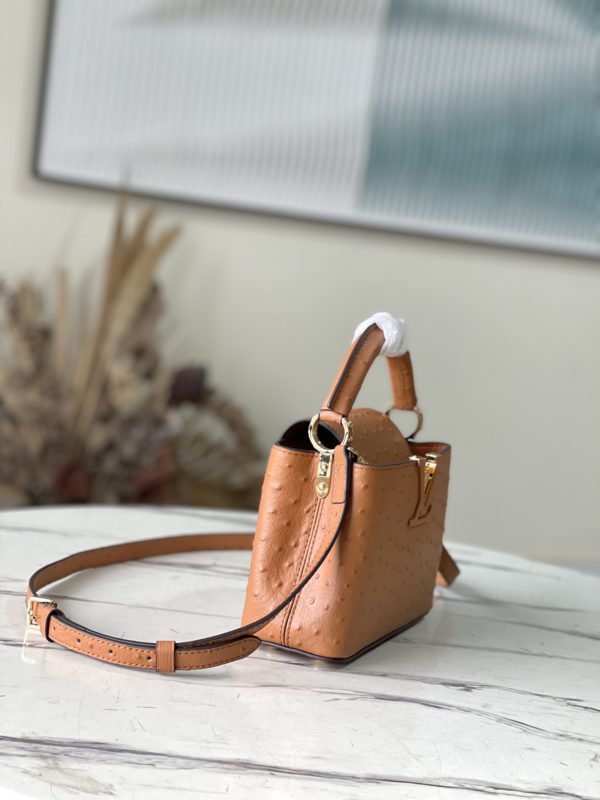 Louis Vuitton Mini Capucines Ostrich Leather Handbag - Brown - Image 2