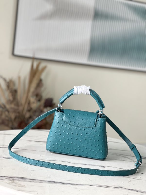 Louis Vuitton Mini Capucines Ostrich Leather Handbag - Blue - Image 2