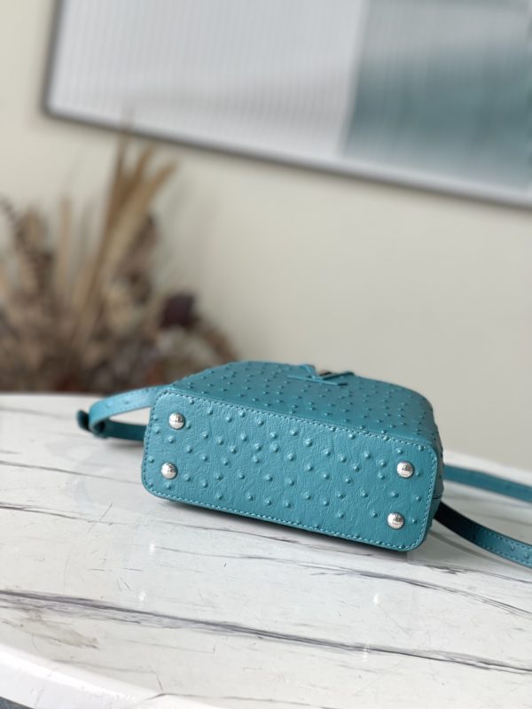 Louis Vuitton Mini Capucines Ostrich Leather Handbag - Blue - Image 3