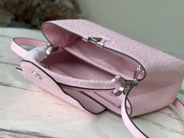 Louis Vuitton Medium Capucines Ostrich Leather Handbag - Pink - Image 4