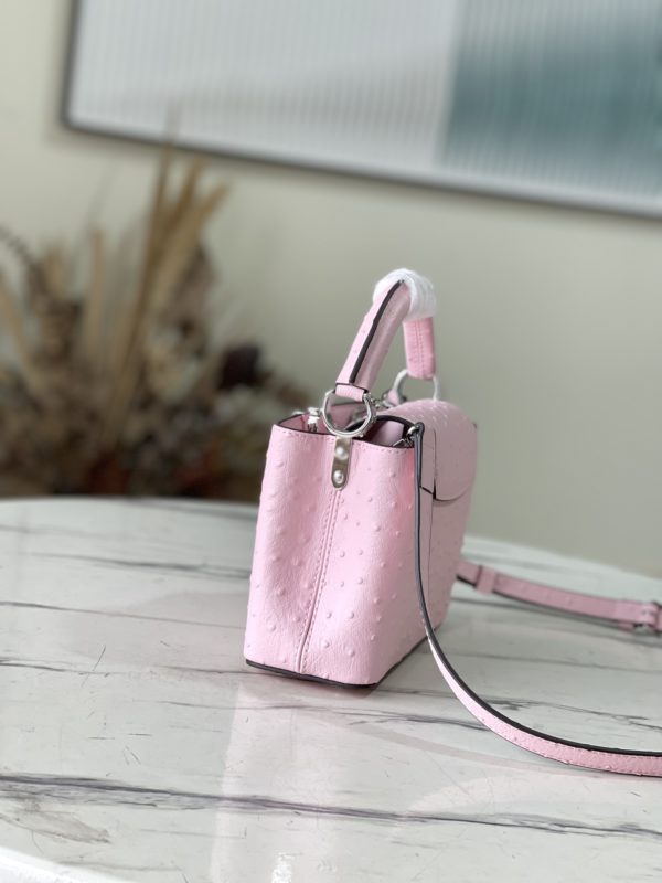 Louis Vuitton Mini Capucines Ostrich Leather Handbag - Pink - Image 3