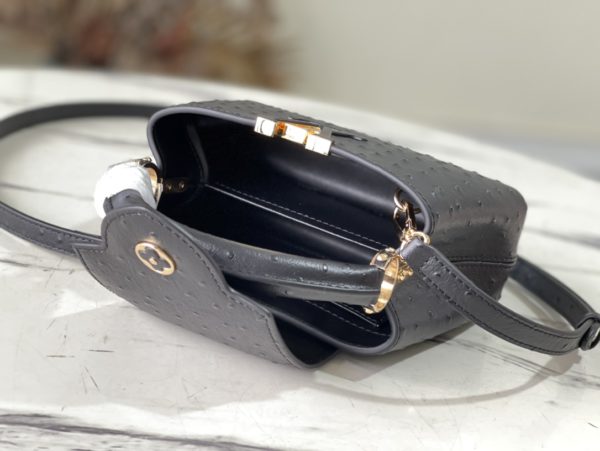 Louis Vuitton Mini Capucines Ostrich Leather Handbag - Black - Image 2