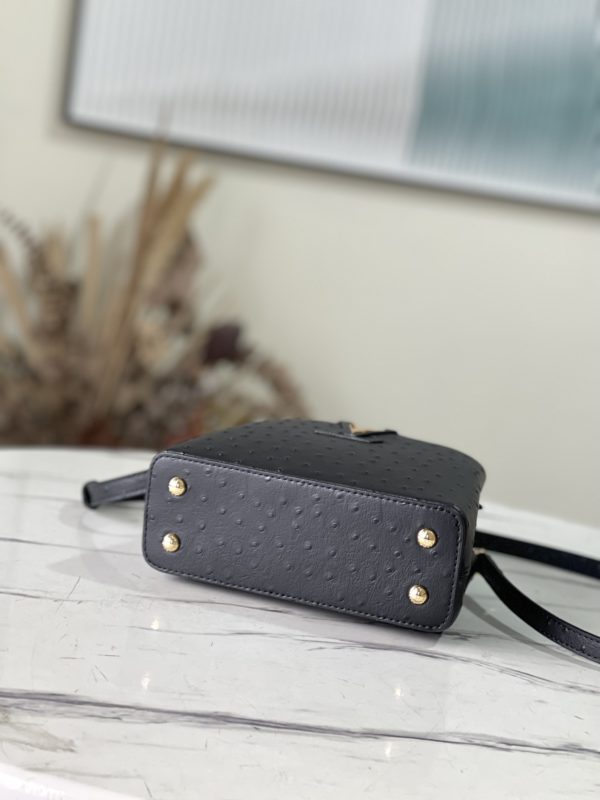 Louis Vuitton Mini Capucines Ostrich Leather Handbag - Black - Image 5