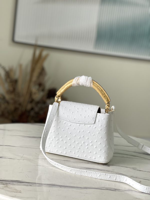 Louis Vuitton Mini Capucines Ostrich Leather Handbag - White - Image 2