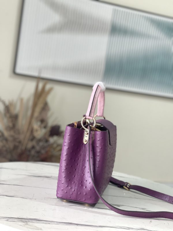Louis Vuitton Medium Capucines Ostrich Leather Handbag - Purple - Image 2