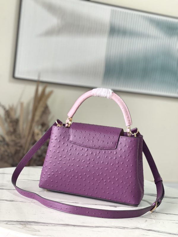 Louis Vuitton Medium Capucines Ostrich Leather Handbag - Purple - Image 4