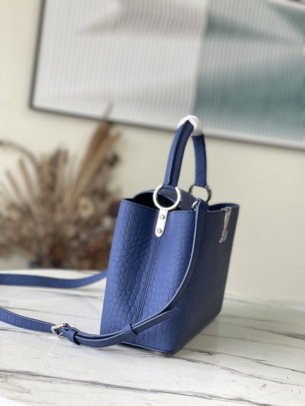 Louis Vuitton Crocodile Pattern Capucines Handbag - Misty Blue - Image 7