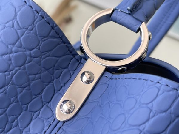 Louis Vuitton Crocodile Pattern Capucines Handbag - Misty Blue - Image 9
