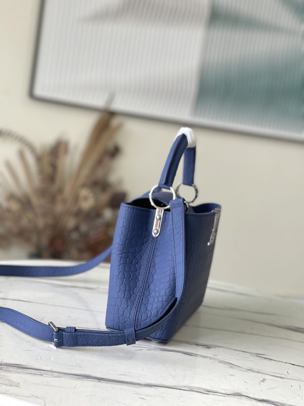 Louis Vuitton Crocodile Pattern Capucines Handbag - Fog Blue - Image 3