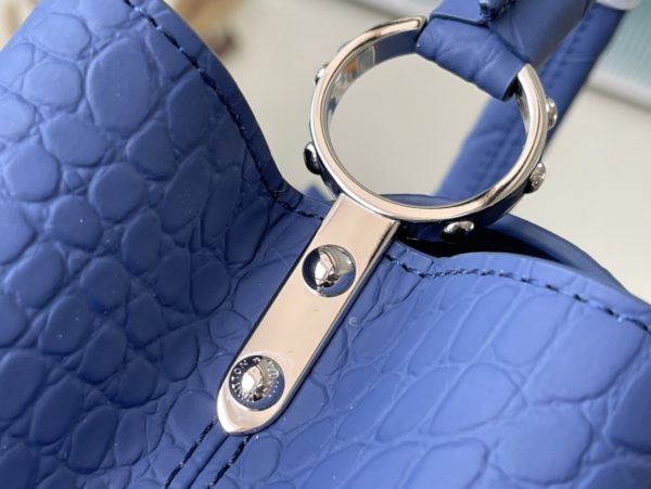 Louis Vuitton Crocodile Pattern Capucines Handbag - Fog Blue - Image 4