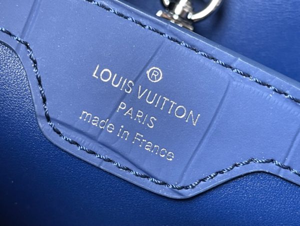 Louis Vuitton Crocodile Pattern Capucines Handbag - Fog Blue - Image 6
