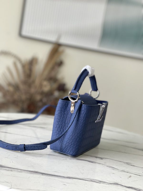 Louis Vuitton Crocodile Pattern Capucines Handbag - Misty Blue - Image 2