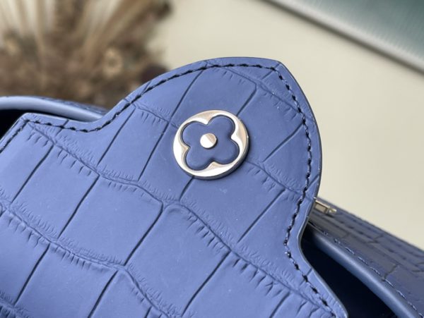 Louis Vuitton Crocodile Pattern Capucines Handbag - Misty Blue - Image 8