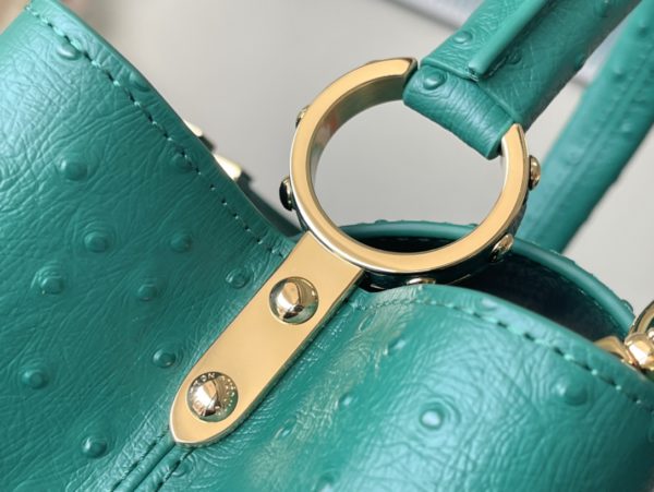 Louis Vuitton Medium Ostrich Leather Hand Bag - Green - Image 5