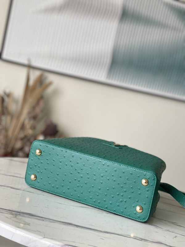 Louis Vuitton Medium Ostrich Leather Hand Bag - Green - Image 2
