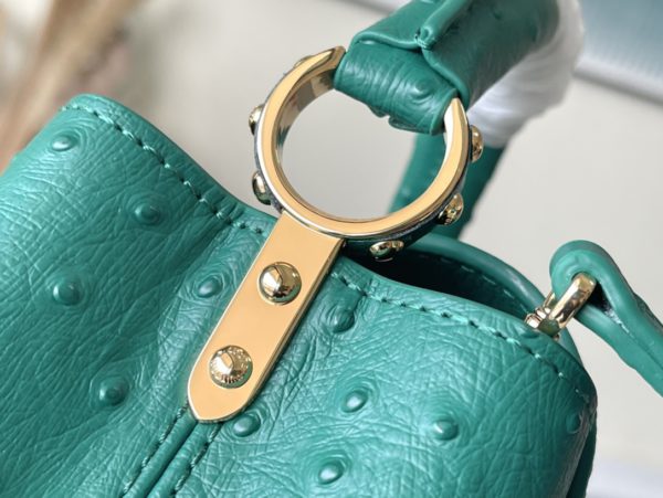 Louis Vuitton Mini Capucines Ostrich Leather Hand Bag - Green - Image 3