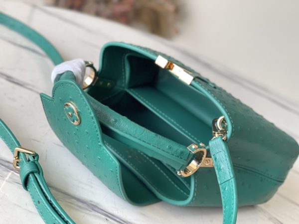 Louis Vuitton Mini Capucines Ostrich Leather Hand Bag - Green - Image 4