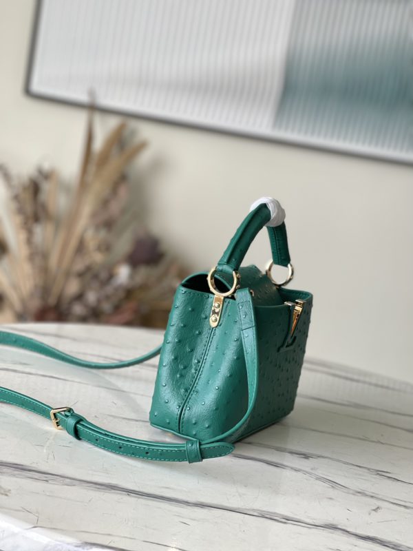 Louis Vuitton Mini Capucines Ostrich Leather Hand Bag - Green - Image 5