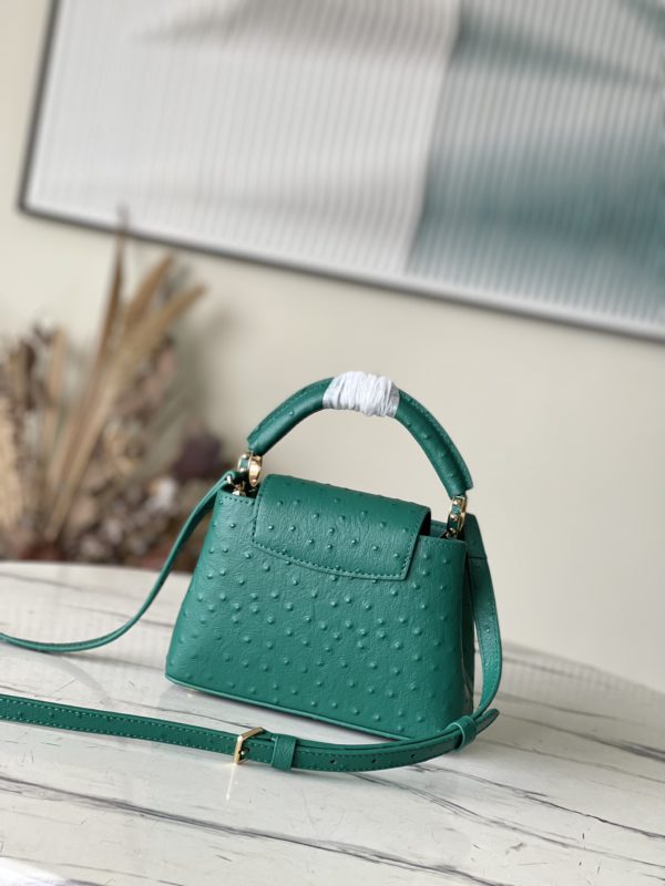Louis Vuitton Mini Capucines Ostrich Leather Hand Bag - Green - Image 8