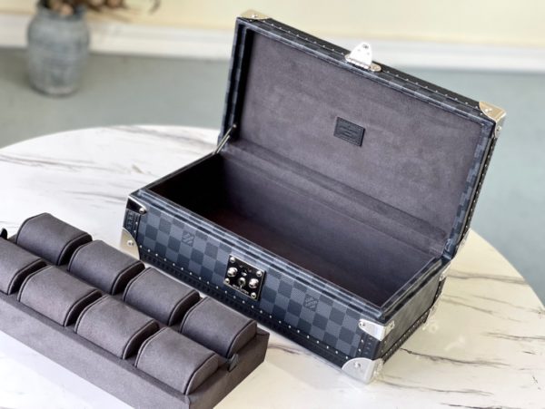 Louis Vuitton Heiger Grey 8-Piece Watch Case - Image 4