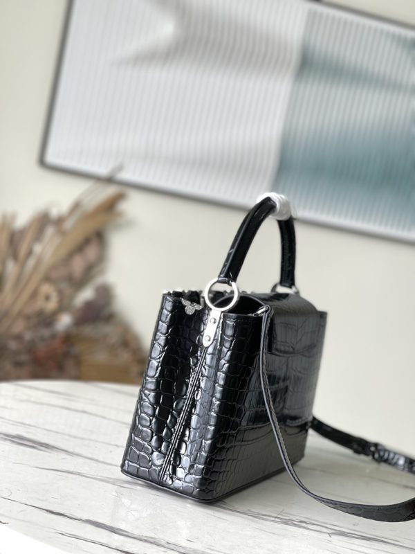 Louis Vuitton Crocodile Pattern Silver Buckle Medium Bag - Image 3
