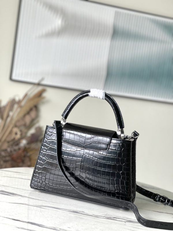 Louis Vuitton Crocodile Pattern Silver Buckle Medium Bag - Image 6