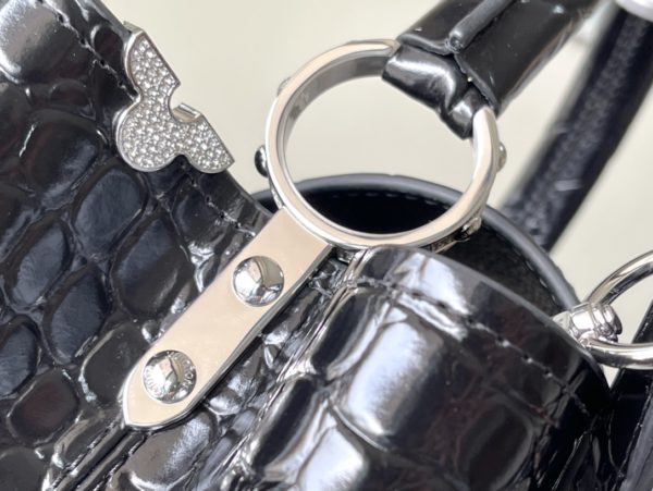 Louis Vuitton Crocodile Pattern Silver Buckle Medium Bag - Image 9