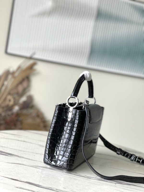 Louis Vuitton Crocodile Pattern Silver Buckle Trumpet Bag - Image 4